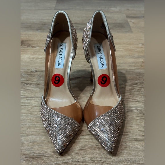 Steve Madden Rhinestone Rose Gold Pyre Pump Size 6 - Picture 3 of 14